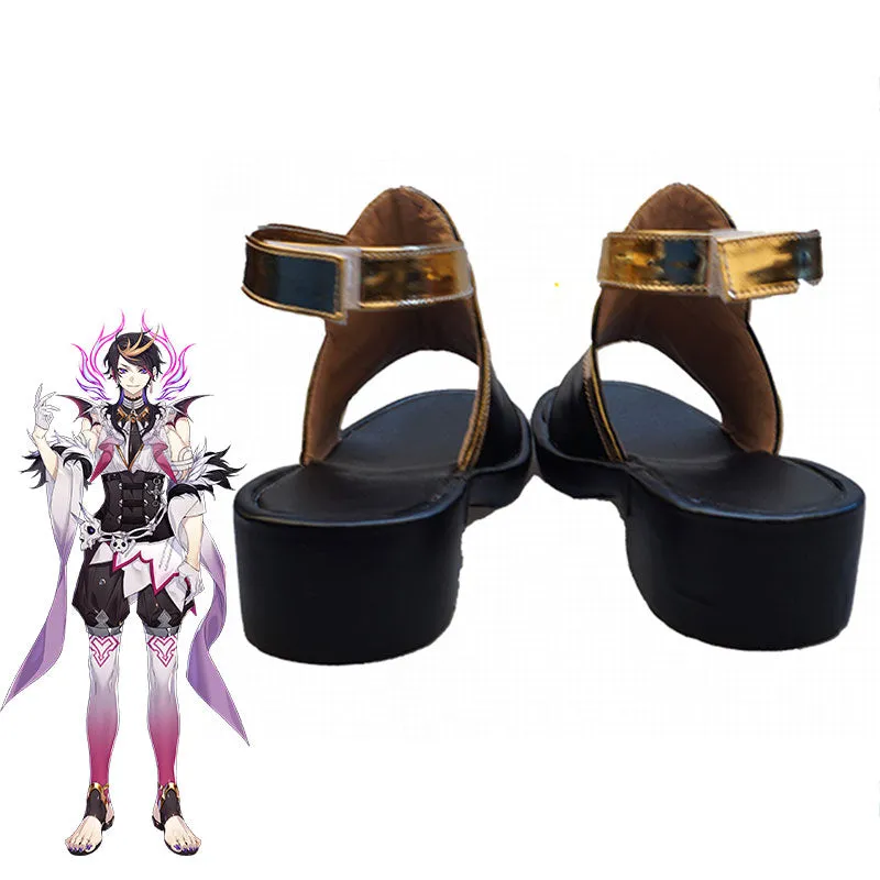 Virtual YouTuber Nijisanji Luxiem Shu Yamino Black Cosplay Shoes