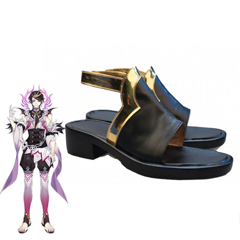 Virtual YouTuber Nijisanji Luxiem Shu Yamino Black Cosplay Shoes