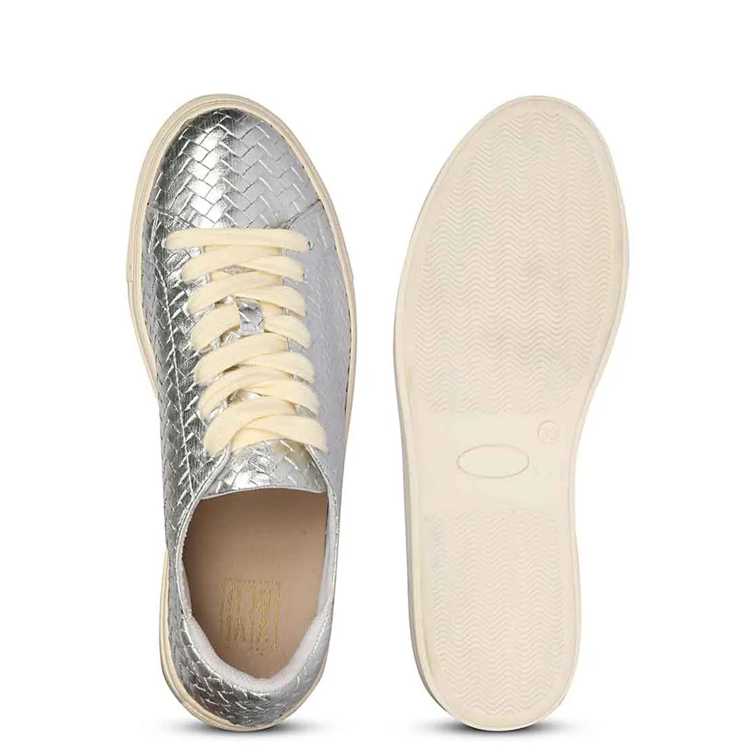 ViviBlu Silver Leather Sneakers