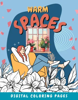 Warm Spaces: Printable Coloring Book of Cozy Home Interiors PDF for Adults