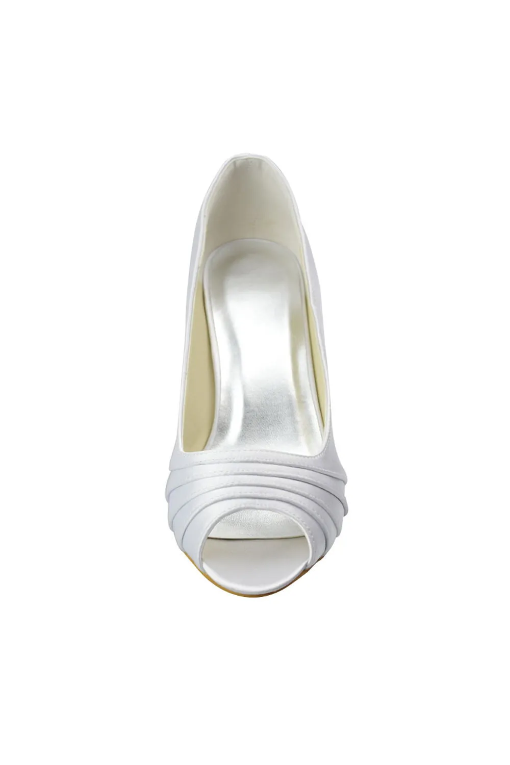 White Peep Toe High Heel Handmade Comfy Wedding Shoes S23