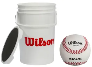 Wilson Bucket of Baseballs with 3 Dozen A1010 X-Outs Baseballs Combo