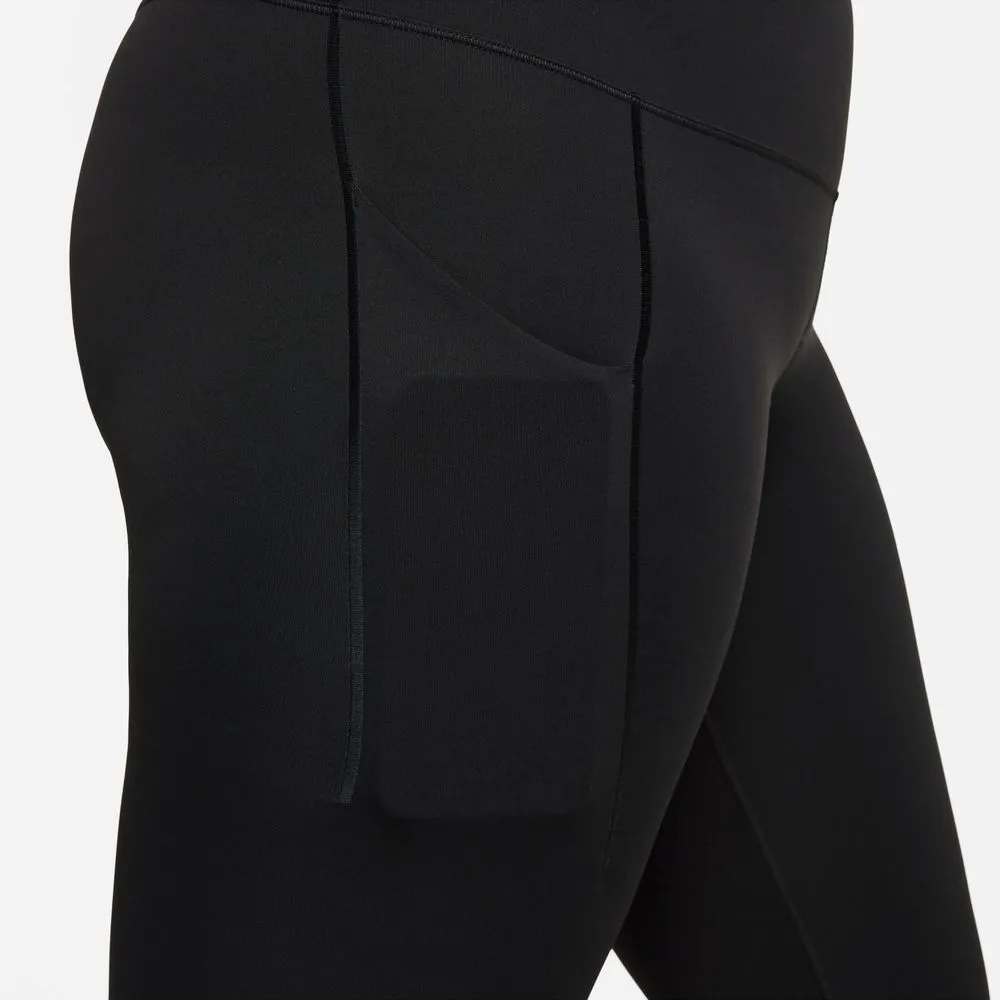 Womens Medium-Support High-Waisted 7/8 Leggings with Pockets - Black