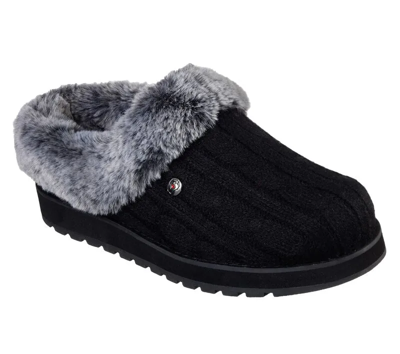 Womens Wide Fit Skechers Bobs Ice Angel 31204W Mule Slippers