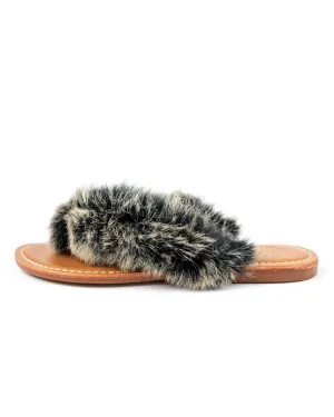 Ynez Rabbit Fur Sandal